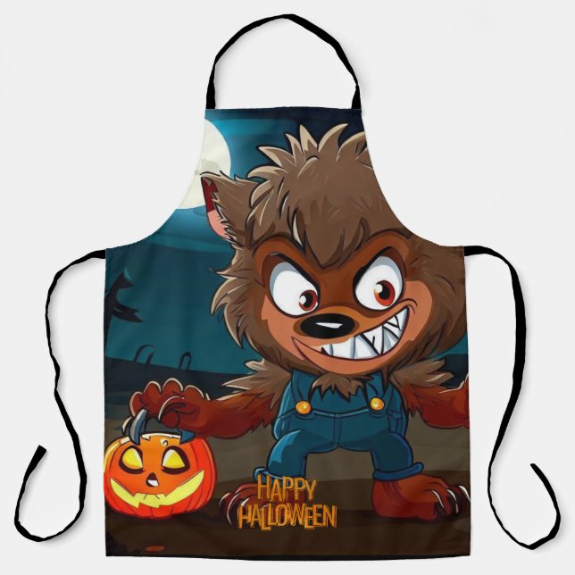 Halloween/Fall/Werewolf/Cartoon Apron (Front)