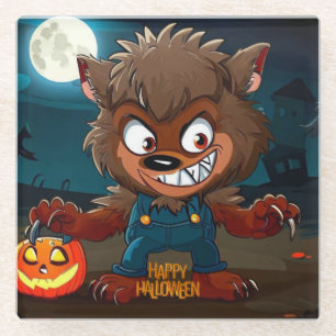 Halloween/Fall/Werewolf/Cartoon Glass Coaster