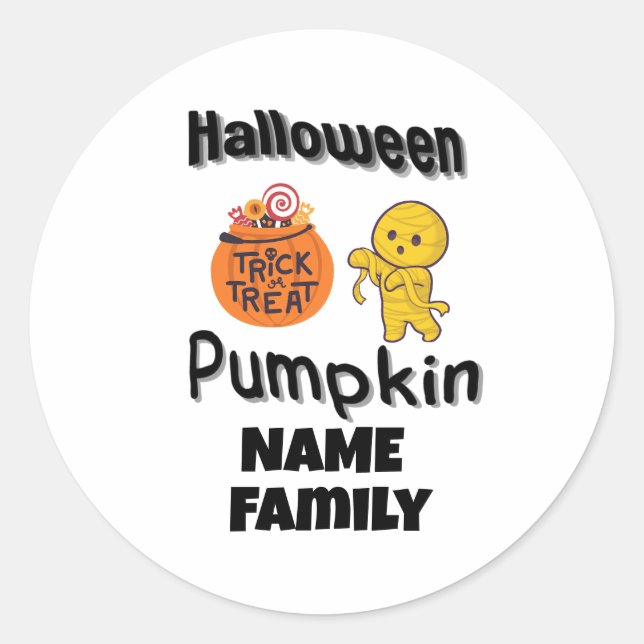 Halloween family gifts personalized name classic round sticker (Front)