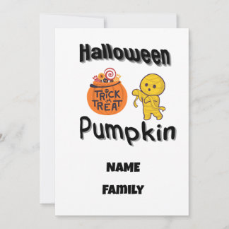 Halloween family gifts personalized name holiday card