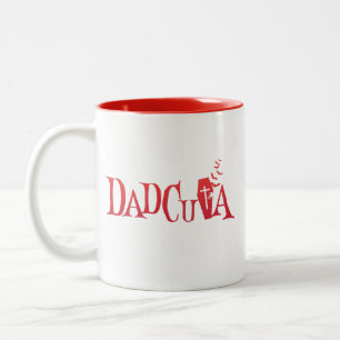 Halloween Family Matching Dad Dadcula Dracula  Two-Tone Coffee Mug