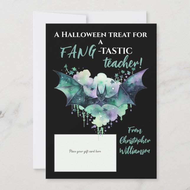 Halloween Fang-Tastic Teacher Gift Card Holder (Front)