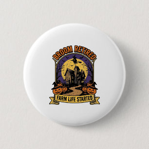 Halloween Farmer Shirt Spooky Haunted Farm Witch T 6 Cm Round Badge