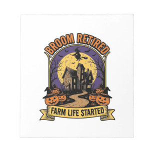 Halloween Farmer Shirt Spooky Haunted Farm Witch T Notepad