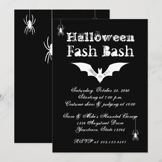Halloween Fashion Costume Party Invitation (Front/Back)
