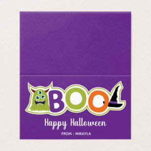 Halloween Favor Bag Topper with Editable Name Business Card