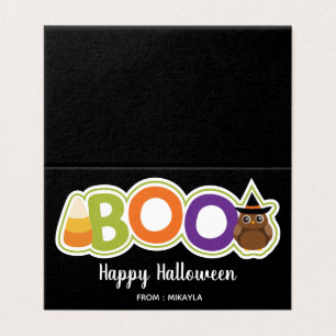 Halloween Favor Bag Topper with Editable Name Business Card