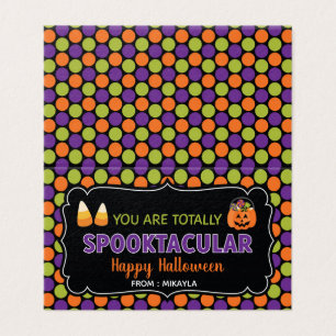 Halloween Favor Bag Topper with Editable Name Business Card