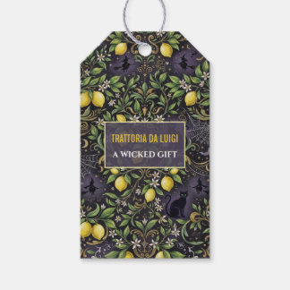 Halloween Favour Tags Gothic Botanical Lemon Gift