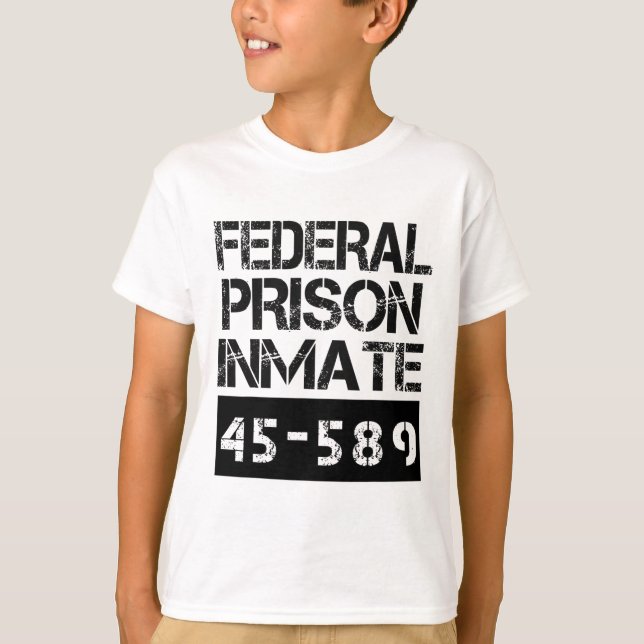 Halloween Federal Prison Inmate Prisoner Costume  T-Shirt (Front)