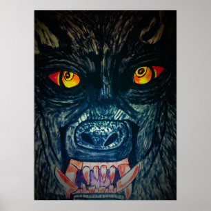 HALLOWEEN FEEDING WEREWOLF  POSTER