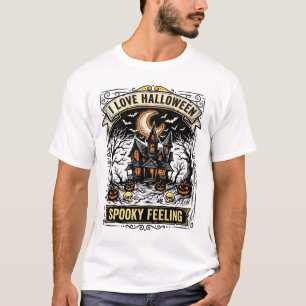 Halloween Feeling Shirt Vintage Haunted House Desi