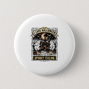Halloween Feeling Shirt Vintage Haunted House Desi 6 Cm Round Badge