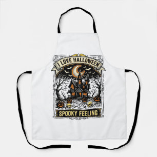 Halloween Feeling Shirt Vintage Haunted House Desi Apron