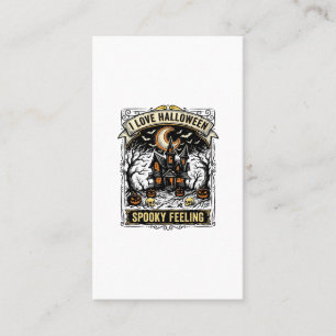 Halloween Feeling Shirt Vintage Haunted House Desi Business Card