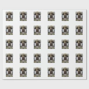 Halloween Feeling Shirt Vintage Haunted House Desi Wrapping Paper