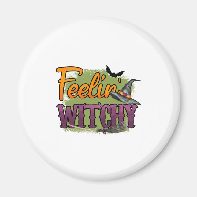 Halloween Feeling Witchy Birthday Magnet (Front)