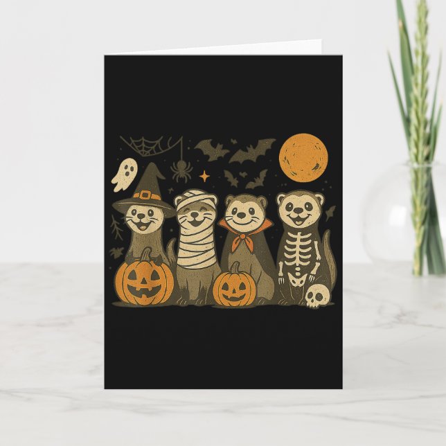 Halloween Ferret Costumes Ghost Witch Mummy Men Wo Card (Front)