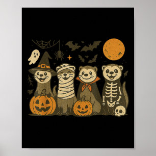 Halloween Ferret Costumes Ghost Witch Mummy Men Wo Poster