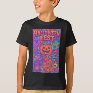 Halloween Fest Colorful Retro Male Female Unisex T-Shirt