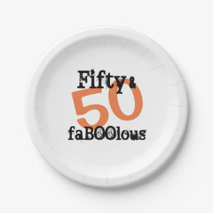 Halloween Fifty Fabulous 50th Birthday Party Paper Plate