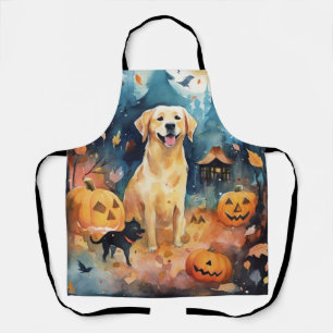 Halloween Finnish Lappund With Pumpkins Scary  Apron