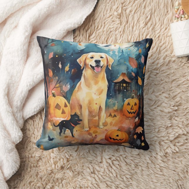 Halloween Finnish Lappund With Pumpkins Scary  Cushion (Blanket)