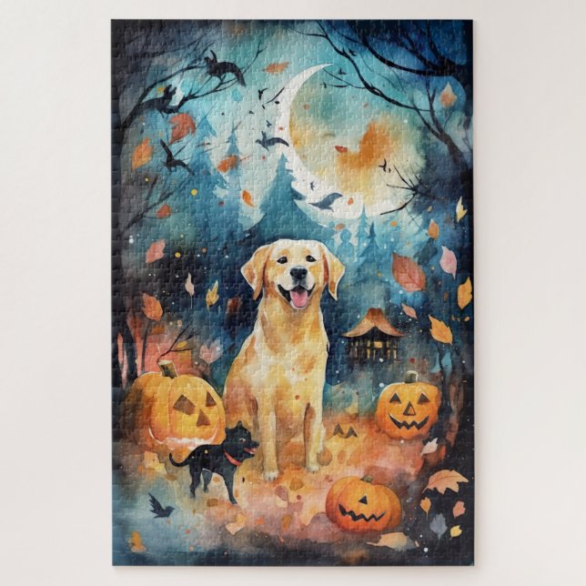 Halloween Finnish Lappund With Pumpkins Scary  Jigsaw Puzzle (Vertical)