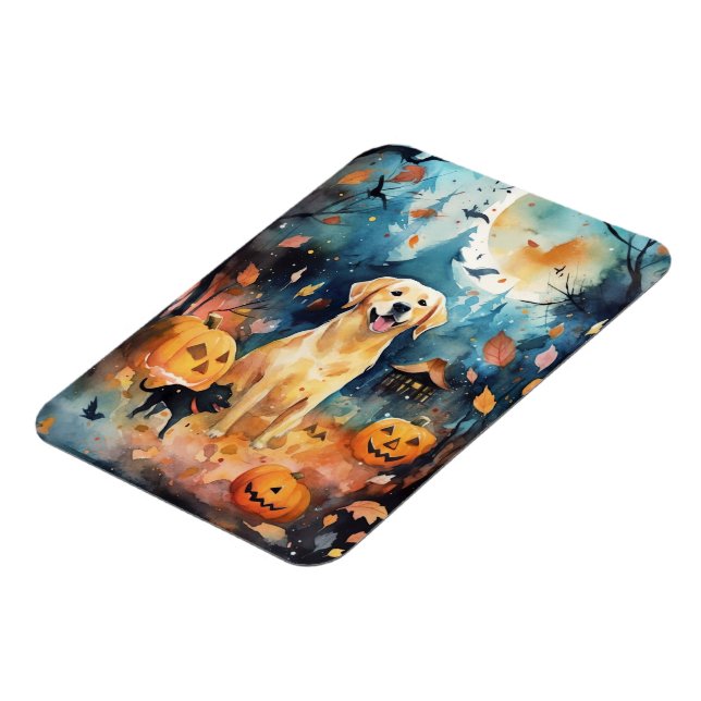 Halloween Finnish Lappund With Pumpkins Scary  Magnet (Left Side)