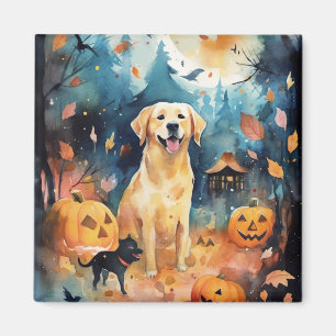 Halloween Finnish Lappund With Pumpkins Scary  Magnet