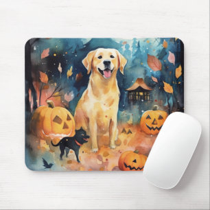 Halloween Finnish Lappund With Pumpkins Scary Mouse Mat