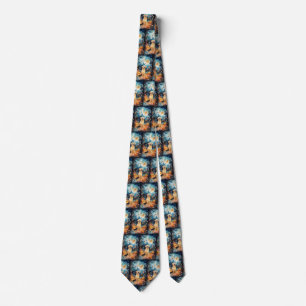 Halloween Finnish Lappund With Pumpkins Scary  Tie