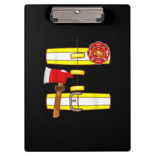 Halloween Firefighter Costume Fan Men Women Clipboard