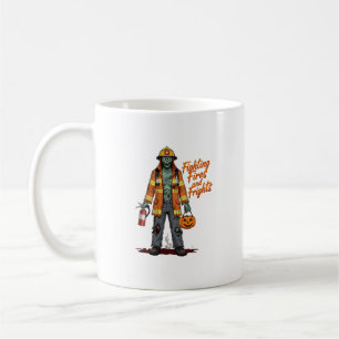 Halloween Firefighter Fighting Fires and Frights Coffee Mug
