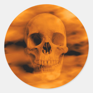 Halloween firey skull gothic horror envelope seals