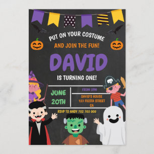 Halloween First Birthday Party Costume Spooky Invitation