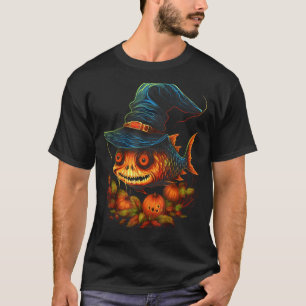Halloween Fish Costume Scary Skeleton Fish Hallowe T-Shirt