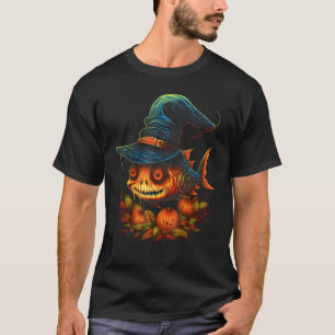 Halloween Fish Costume Scary Skeleton Fish Hallowe T-Shirt