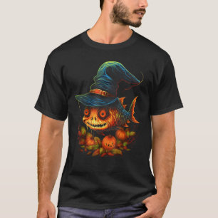 Halloween Fish Costume Scary Skeleton Fish Hallowe T-Shirt