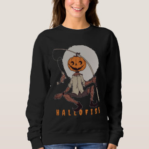 Halloween Fisherman, Pumpkin Fishing Lover Sweatshirt