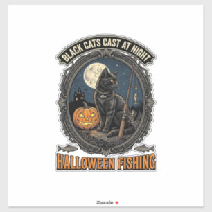 Halloween Fishing Cat Vintage Pumpkin Design_1
