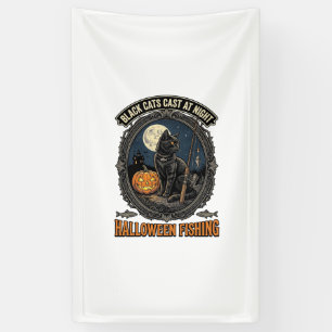 Halloween Fishing Cat Vintage Pumpkin Design_1 Banner