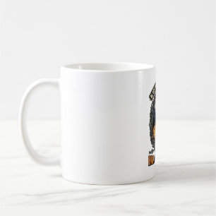 Halloween Fishing Cat Vintage Pumpkin Design_1 Coffee Mug