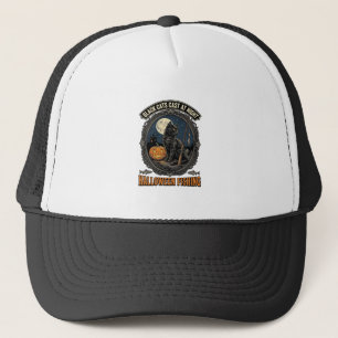 Halloween Fishing Cat Vintage Pumpkin Design_1 Trucker Hat