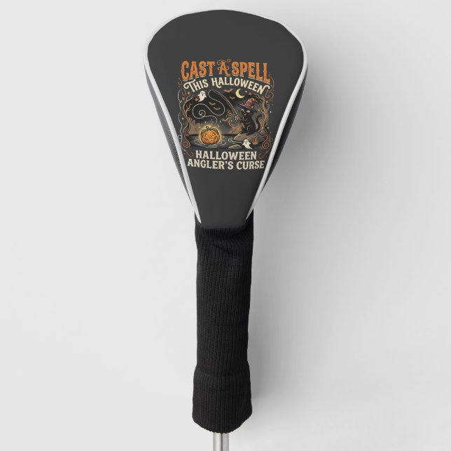 Halloween Fishing Spell Night Golf Head Cover (Front)