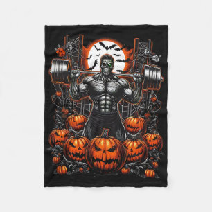 Halloween Fitness Fun-skeleton Gym Vibes-spooky Wo Fleece Blanket