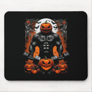 Halloween Fitness Skeleton Workout - Funny Gym Hal Mouse Mat