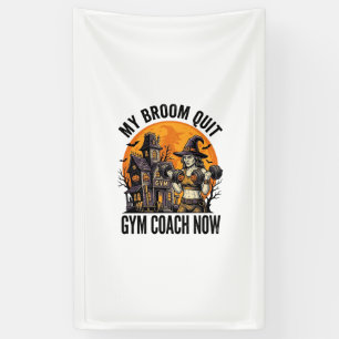 Halloween Fitness Trainer Witch Pumpkin Workout Gr Banner