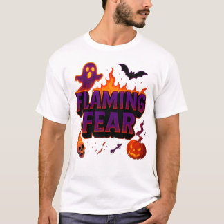 Halloween Flaming Fear Clothes Spooky Outfit T-Shirt