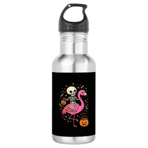 Halloween Flamingo Skeleton Candy Bucket Vector De 532 Ml Water Bottle